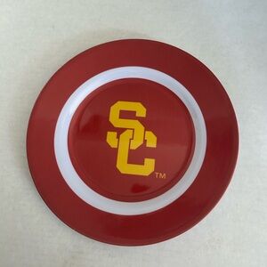 Colortech USC Trojans Plastic Dinner Plater Red/Yellow/White 10in.Round NWWT